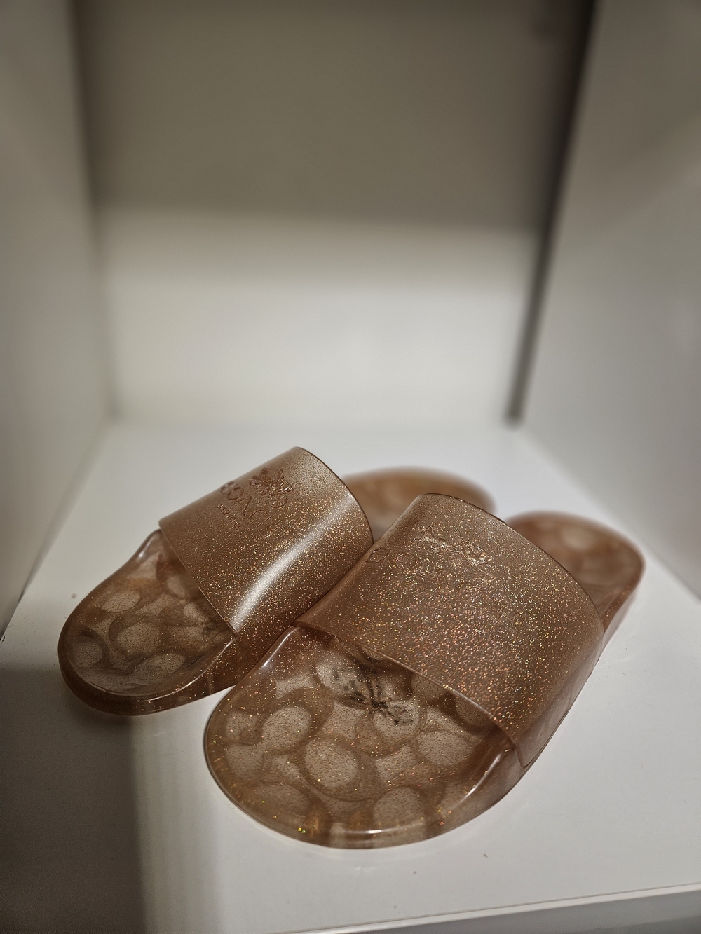 Coach Glitter Slide Sandals 7